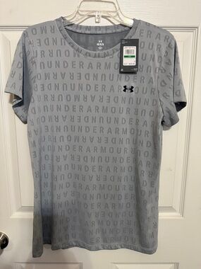 Set of 2 Under Armour Allover Logo Short Sleeve Tee with Black Logo